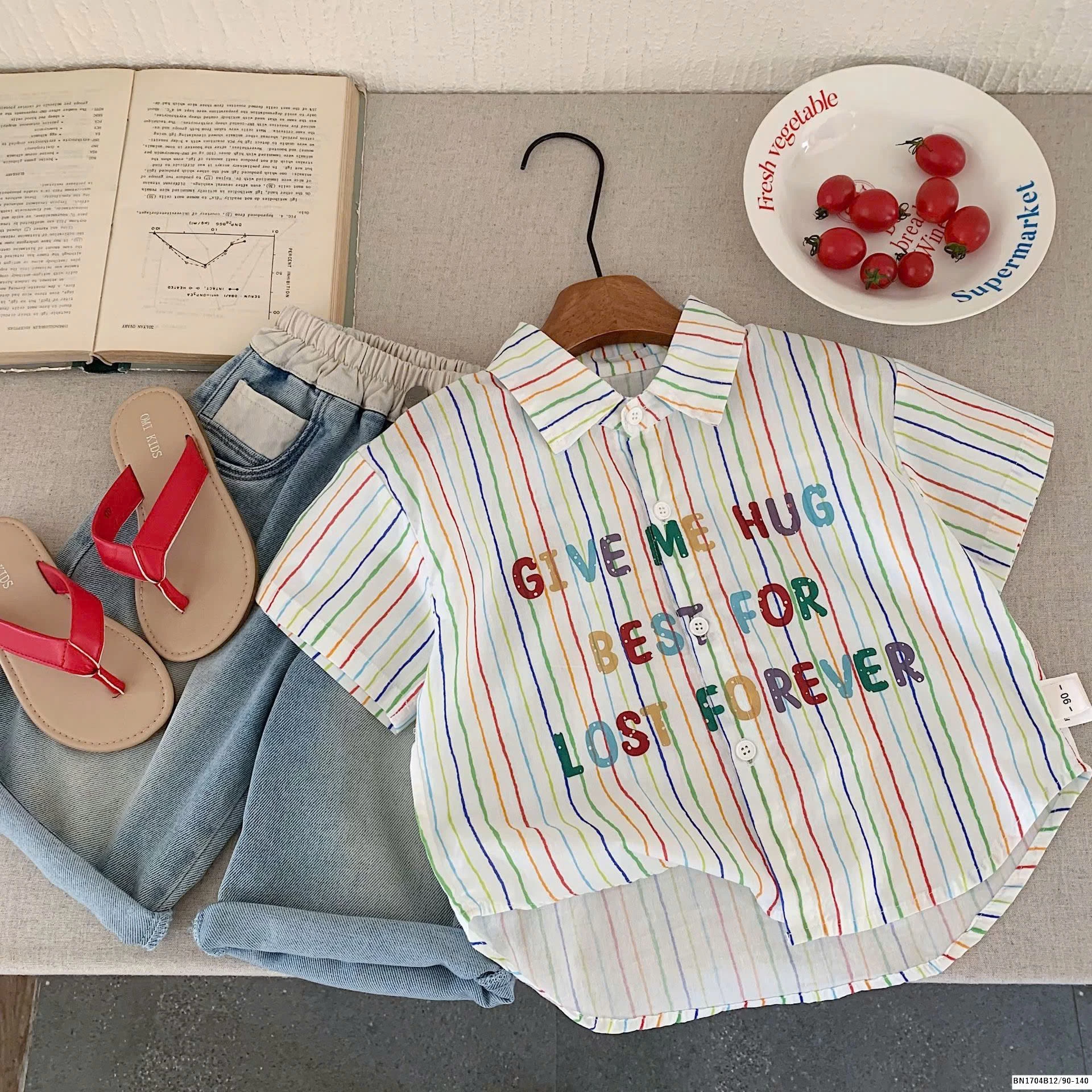 SƠ MI SỌC SẮC MÀU IN CHỮ