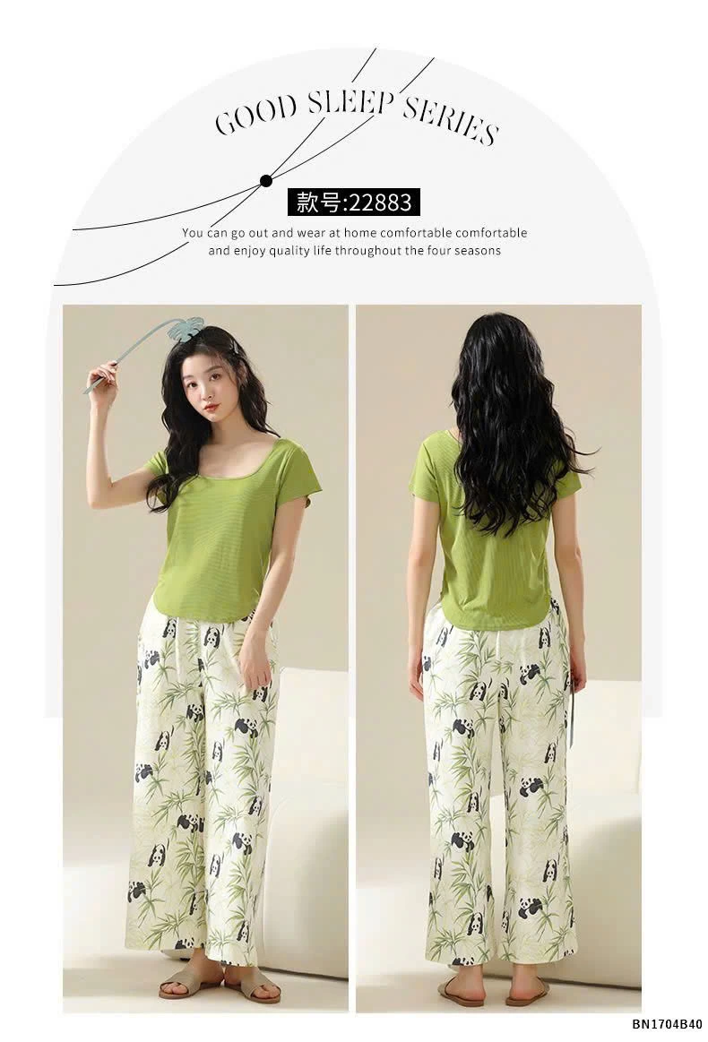 BỘ MẶC NHÀ QUẦN HỌA TIẾT