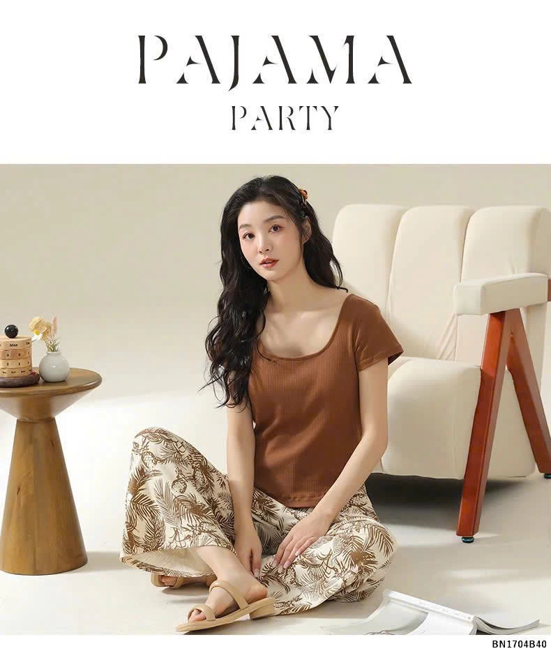 BỘ MẶC NHÀ QUẦN HỌA TIẾT