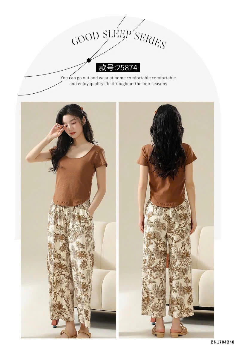 BỘ MẶC NHÀ QUẦN HỌA TIẾT