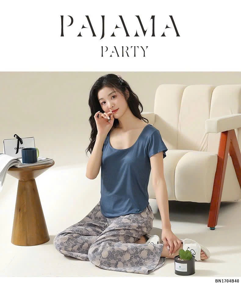 BỘ MẶC NHÀ QUẦN HỌA TIẾT