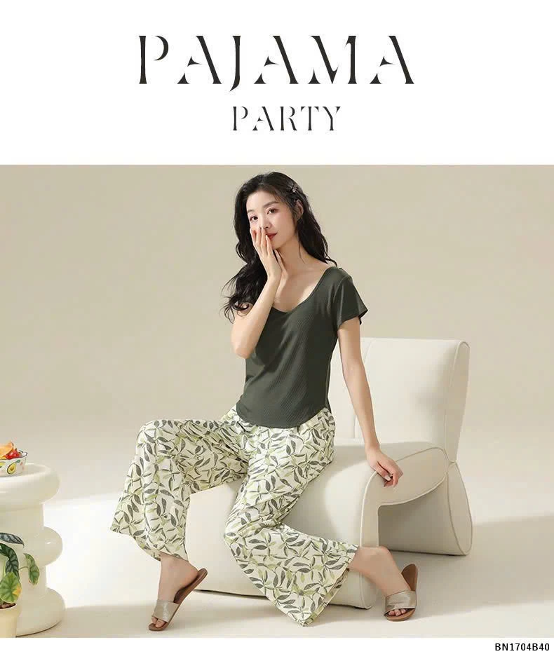 BỘ MẶC NHÀ QUẦN HỌA TIẾT