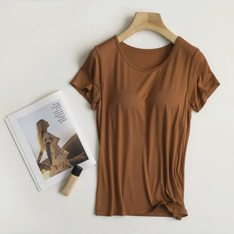 ÁO THUN MỀM MẶC NHÀ KÈM ĐỆM NGỰC