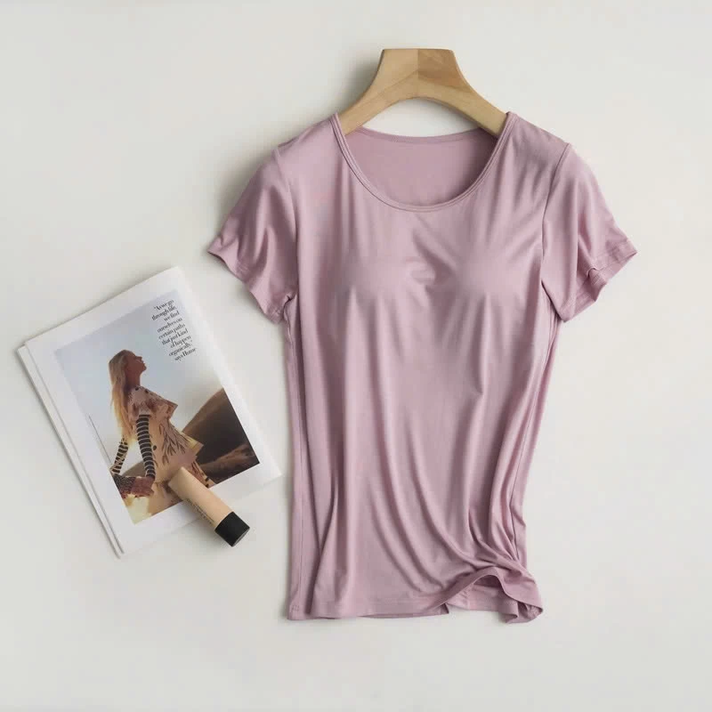 ÁO THUN MỀM MẶC NHÀ KÈM ĐỆM NGỰC