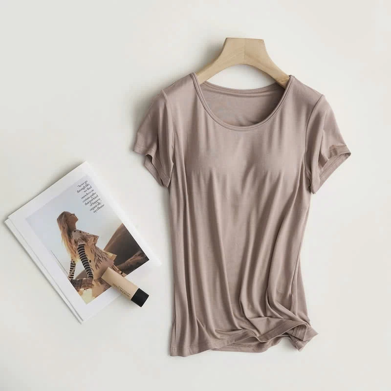 ÁO THUN MỀM MẶC NHÀ KÈM ĐỆM NGỰC