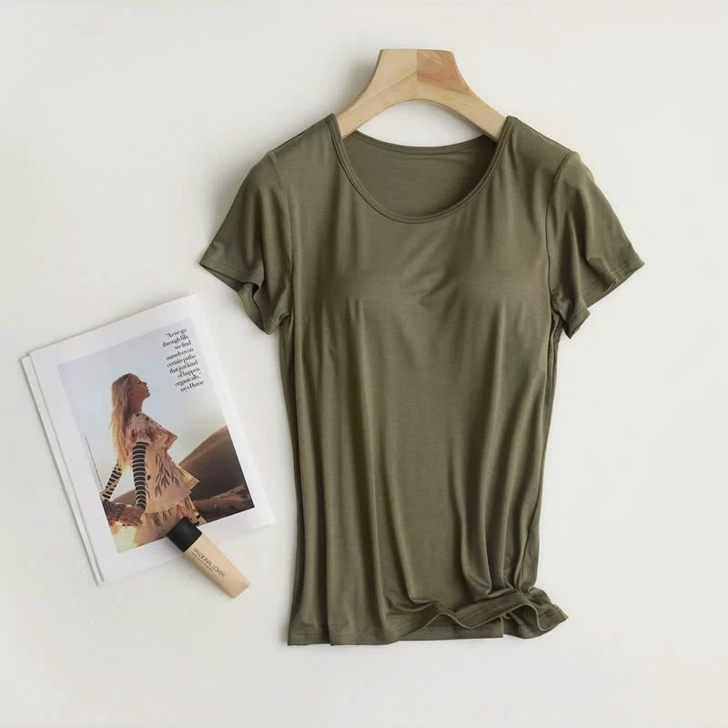 ÁO THUN MỀM MẶC NHÀ KÈM ĐỆM NGỰC