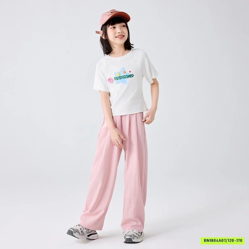 QUẦN GIÓ TENCEL ỐNG SUÔNG BÉ GÁI