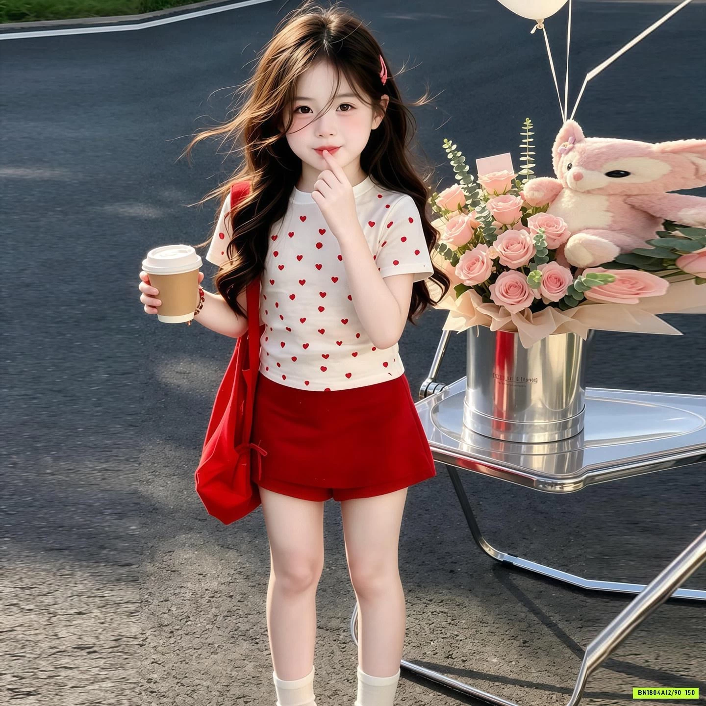 ÁO TRÁI TIM MIX CV JEANS ĐỎ T&QKIDS