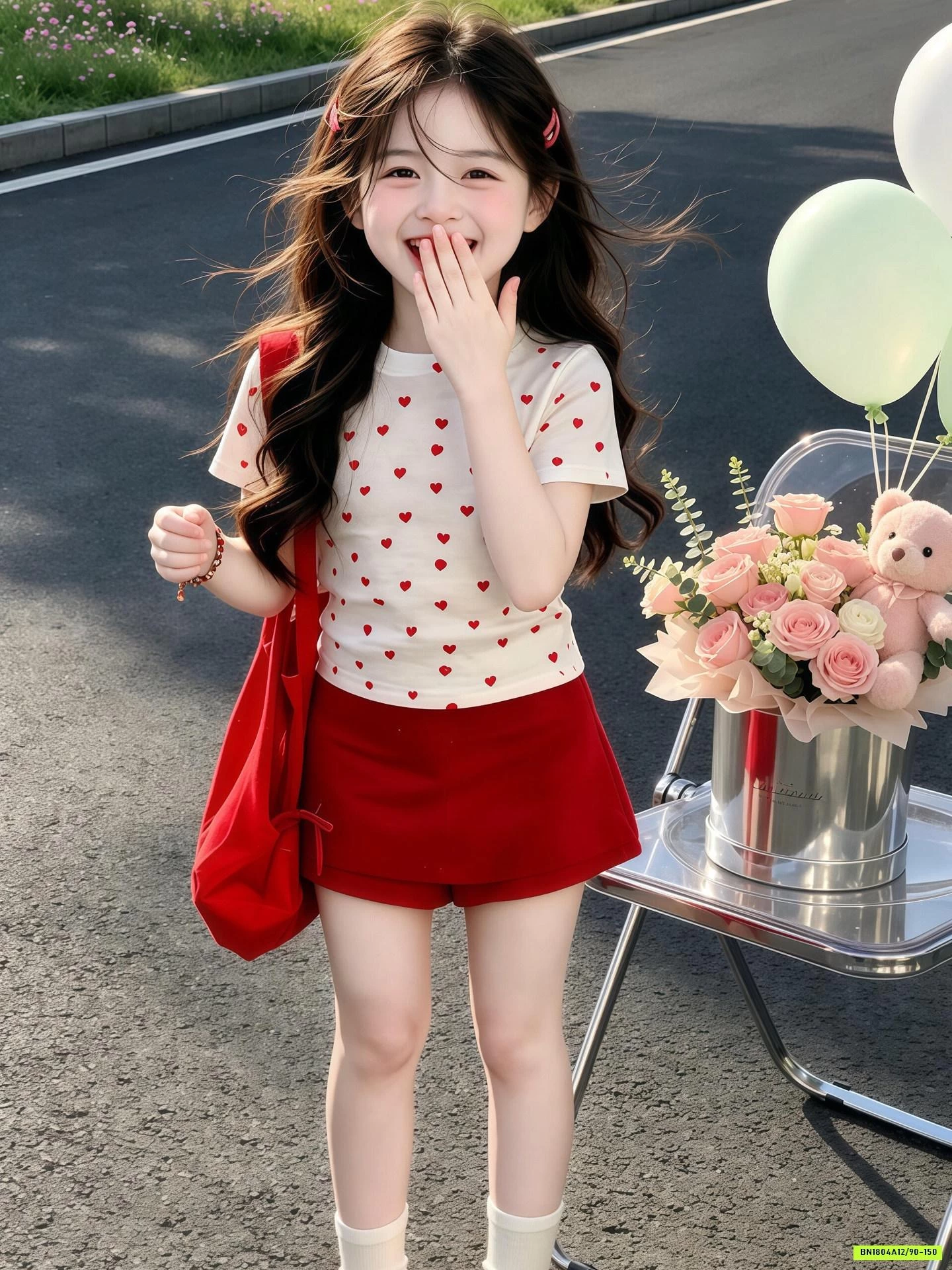 ÁO TRÁI TIM MIX CV JEANS ĐỎ T&QKIDS