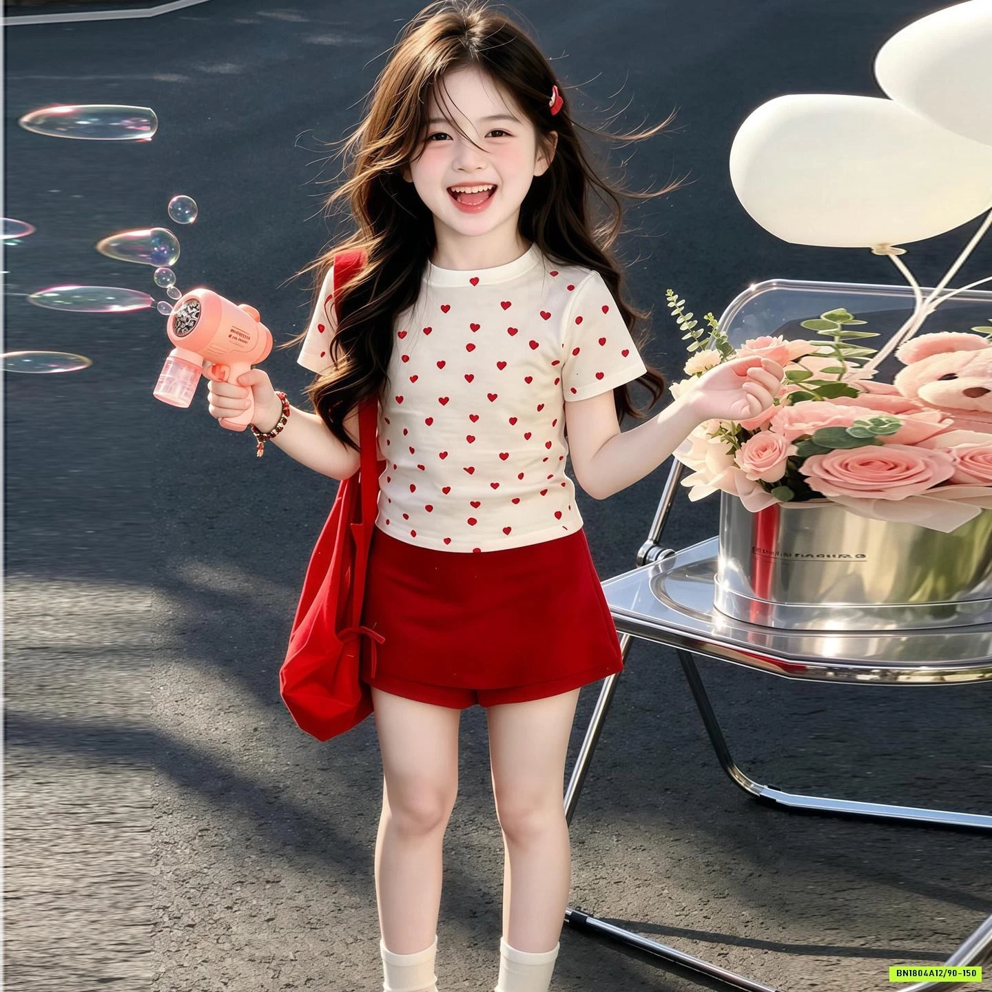 ÁO TRÁI TIM MIX CV JEANS ĐỎ T&QKIDS