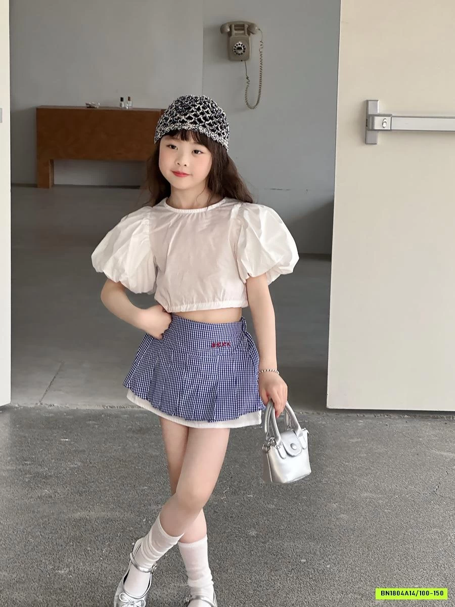 SƠ MI TAY BỒNG MIX CV CARO YUKIDS