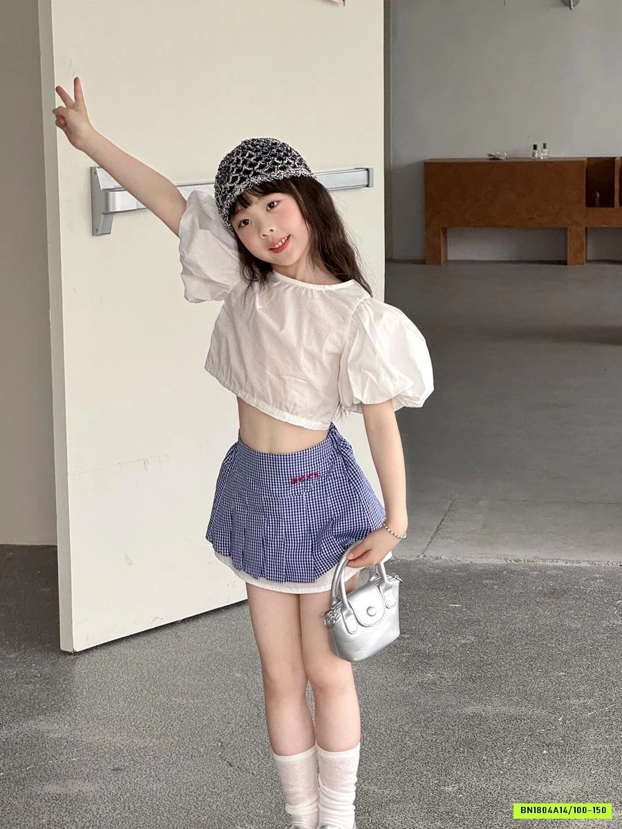 SƠ MI TAY BỒNG MIX CV CARO YUKIDS