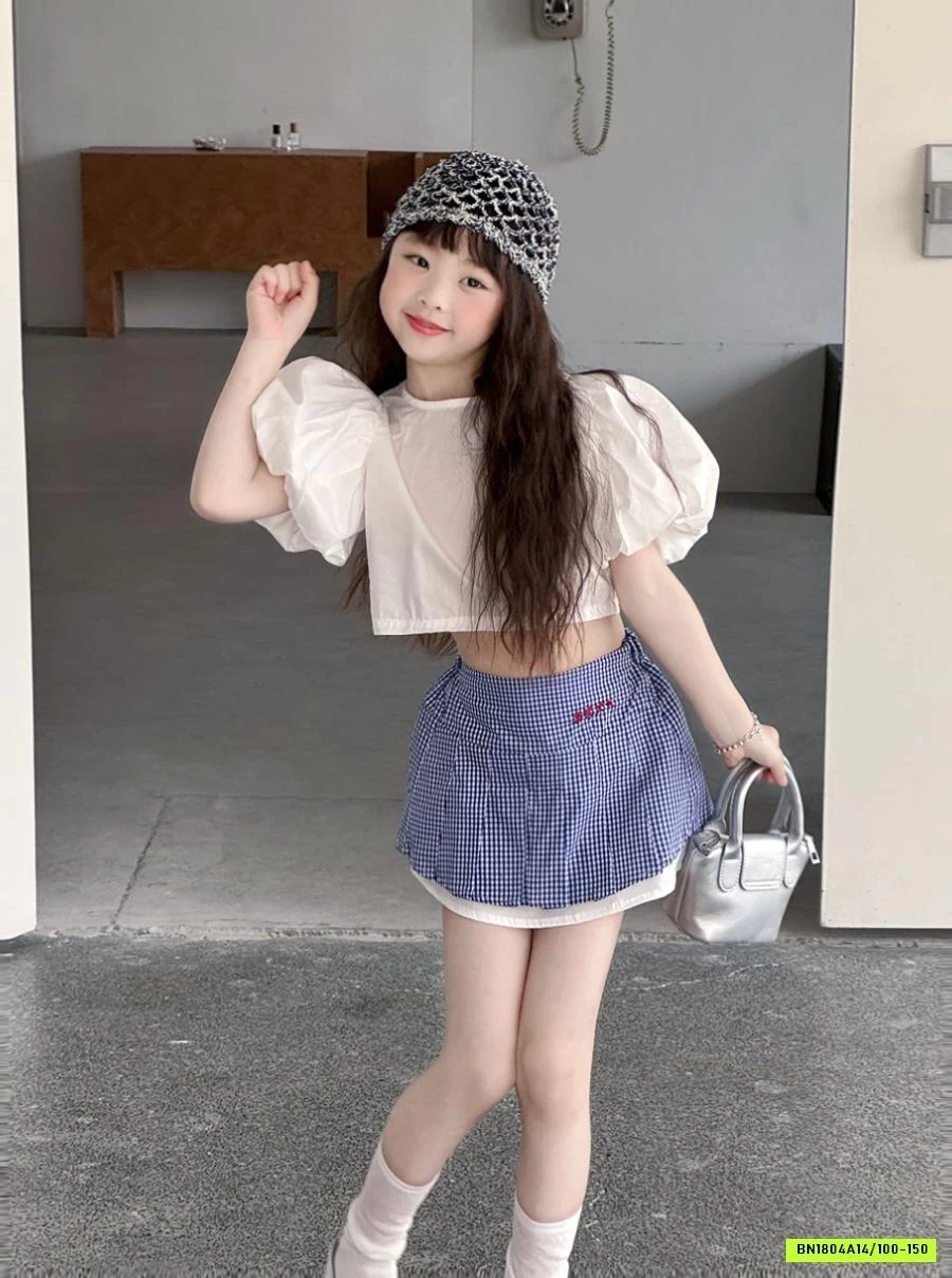 SƠ MI TAY BỒNG MIX CV CARO YUKIDS