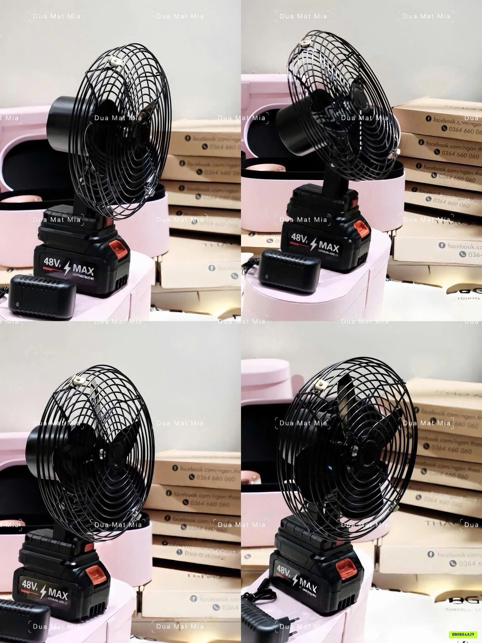 QUẠT TÍCH ĐIỆN 8 INCH ĐỂ BÀN LITHIUM