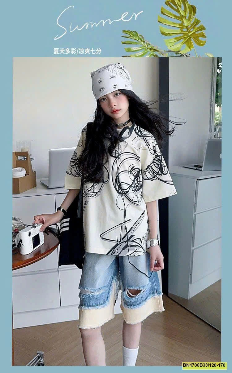 SET ÁO THUN HỌA TIẾT MIX JEAN NGỐ