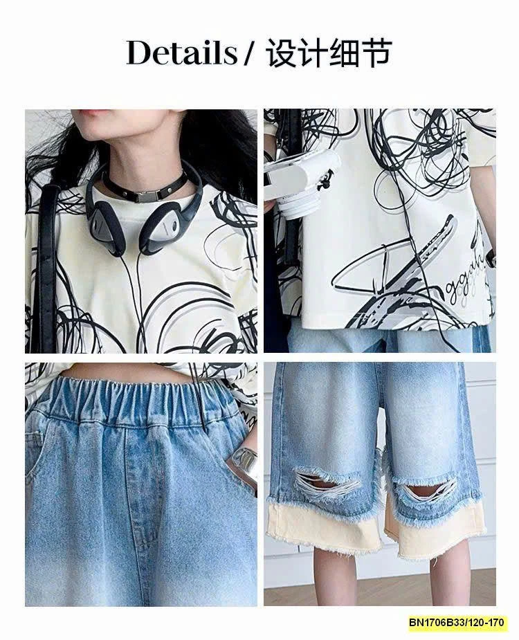 SET ÁO THUN HỌA TIẾT MIX JEAN NGỐ