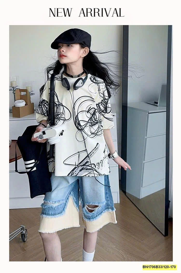 SET ÁO THUN HỌA TIẾT MIX JEAN NGỐ