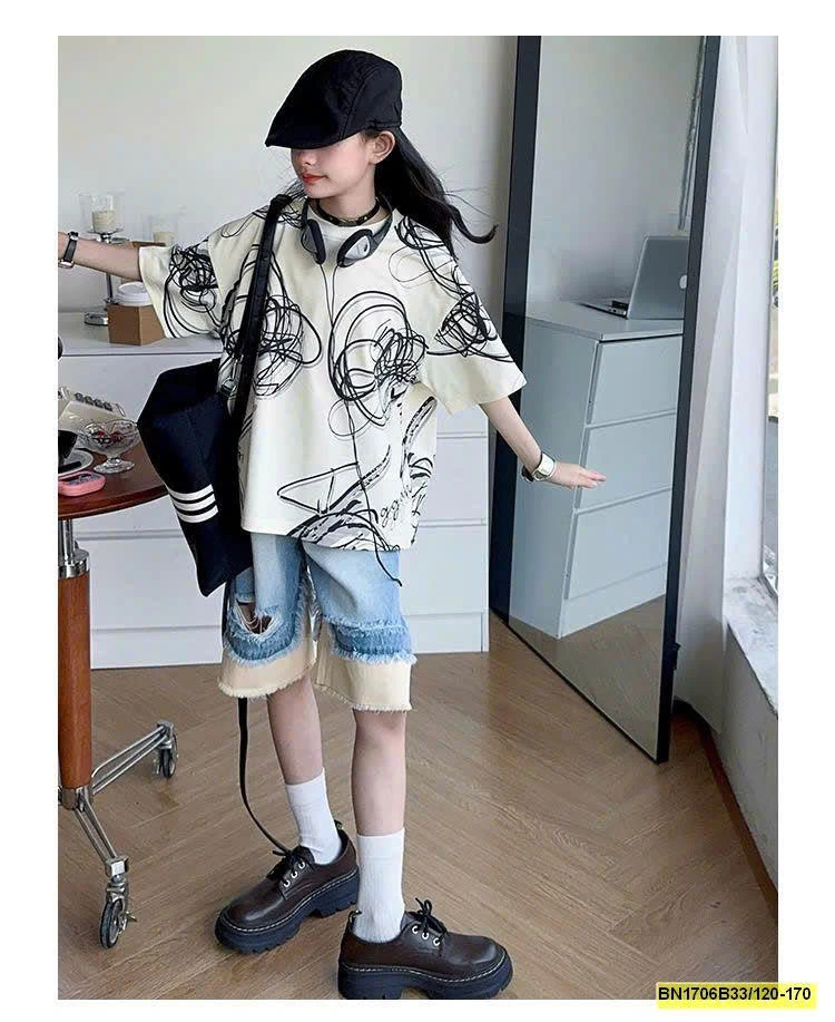 SET ÁO THUN HỌA TIẾT MIX JEAN NGỐ