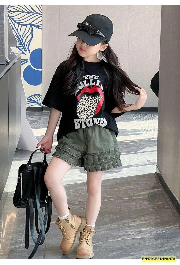 ÁO THUN ĐEN CÁ TÍNH MIX SHORT JEAN