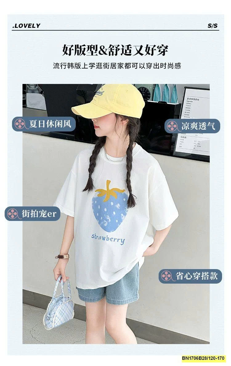 SÉT ÁO THUN DÂU TÂY MIX SHORT JEAN