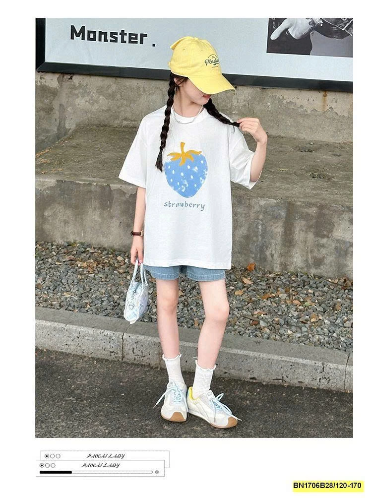 SÉT ÁO THUN DÂU TÂY MIX SHORT JEAN