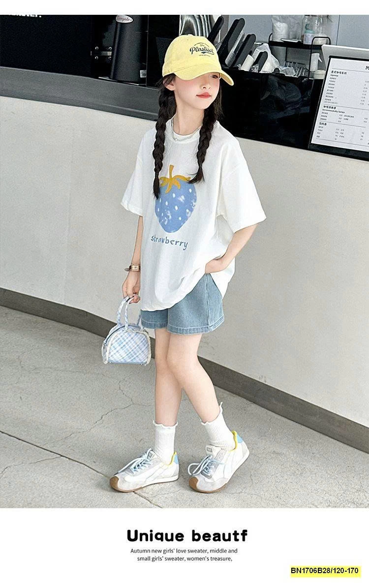 SÉT ÁO THUN DÂU TÂY MIX SHORT JEAN