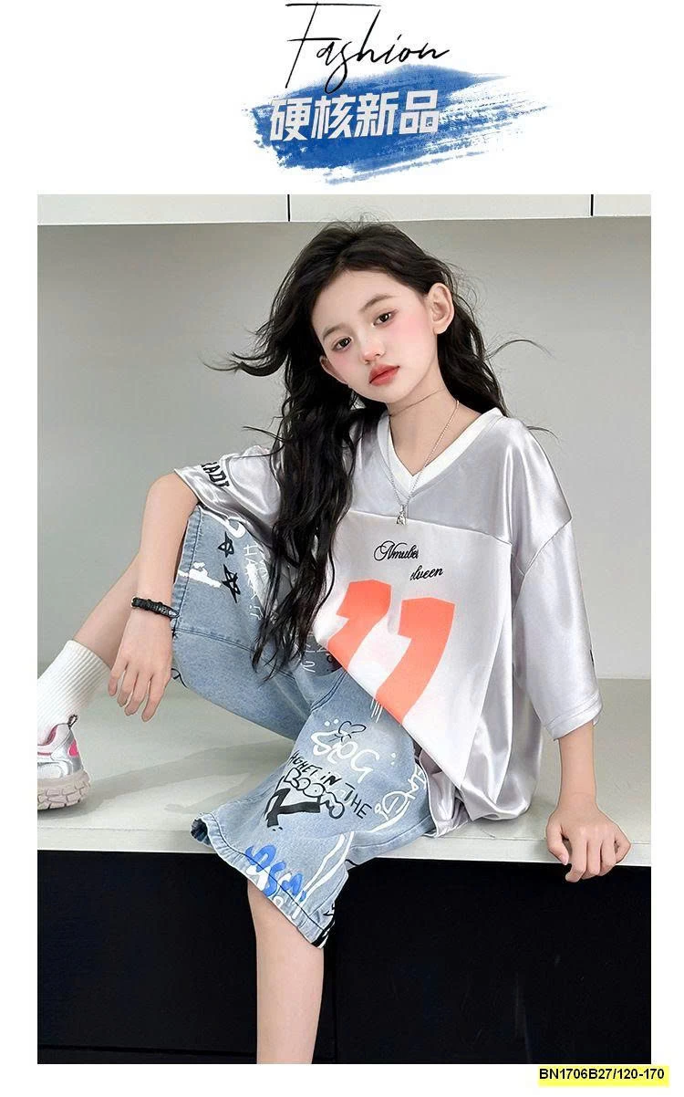 SÉT ÁO THUN BẠC SỐ 11 MIX QUẦN JEAN IN HÌNH