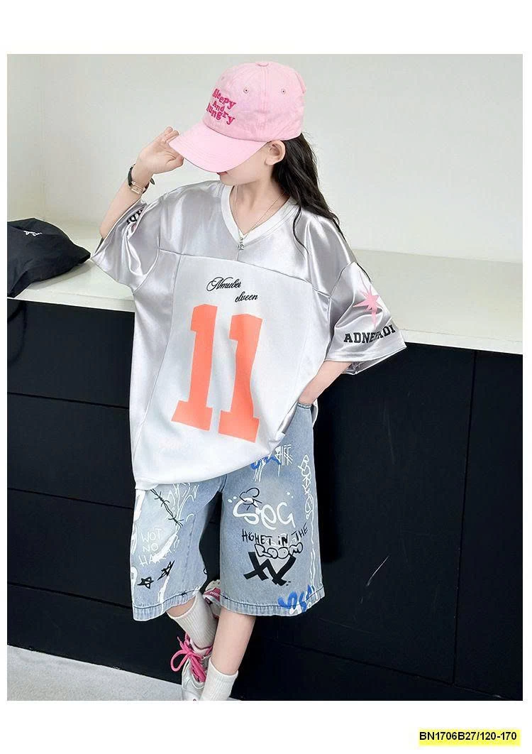 SÉT ÁO THUN BẠC SỐ 11 MIX QUẦN JEAN IN HÌNH