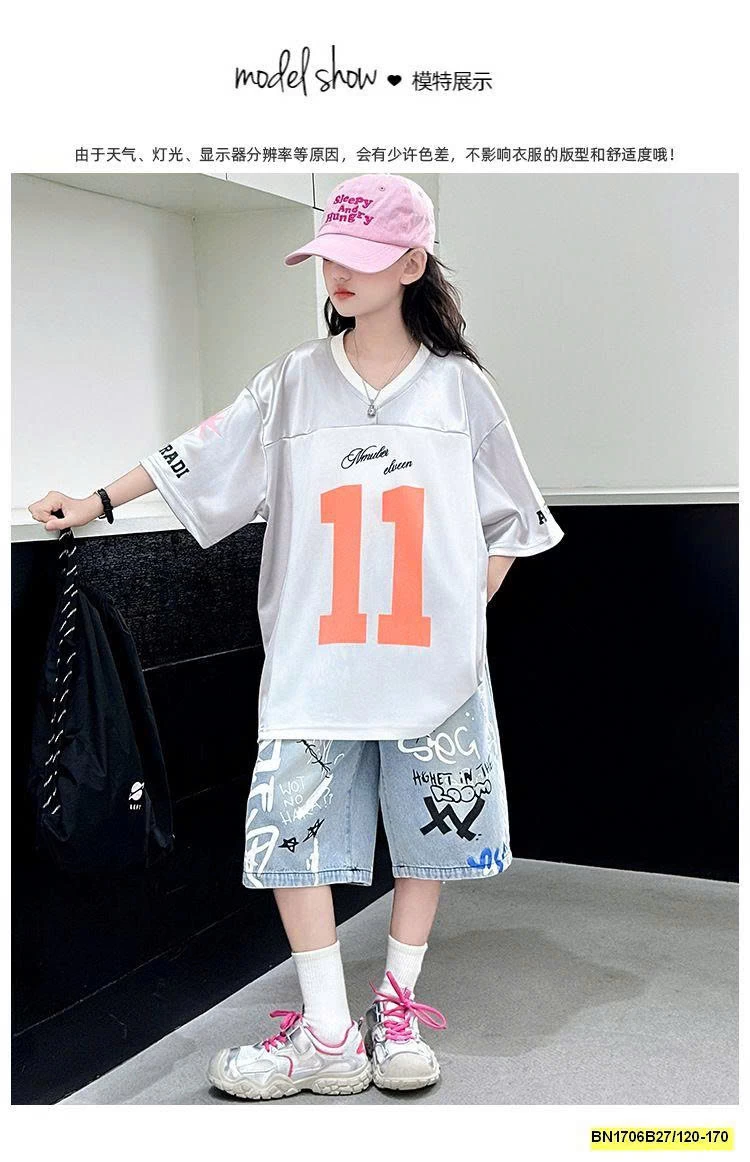 SÉT ÁO THUN BẠC SỐ 11 MIX QUẦN JEAN IN HÌNH