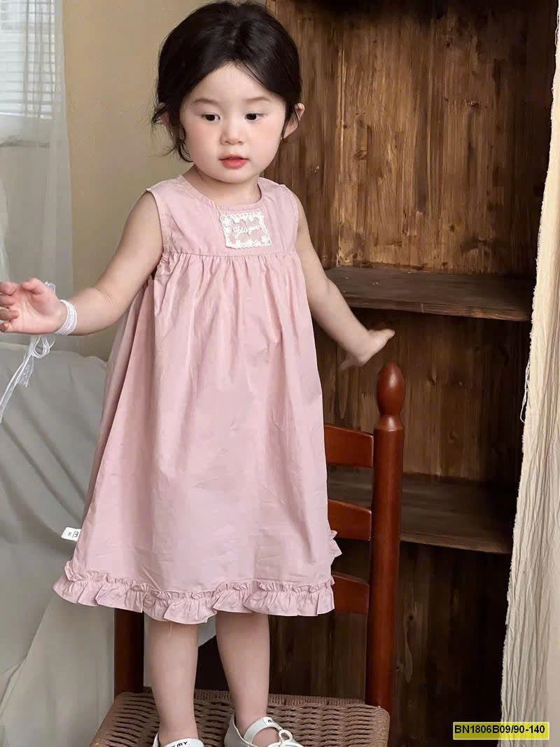 Váy xinh chữ A tone hồng cho bé