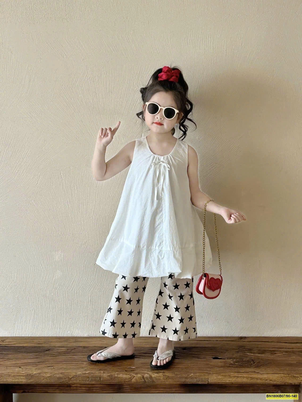 SET ÁO SÁT NÁCH MIX QUẦN ỐNG LOE BÉ GÁI