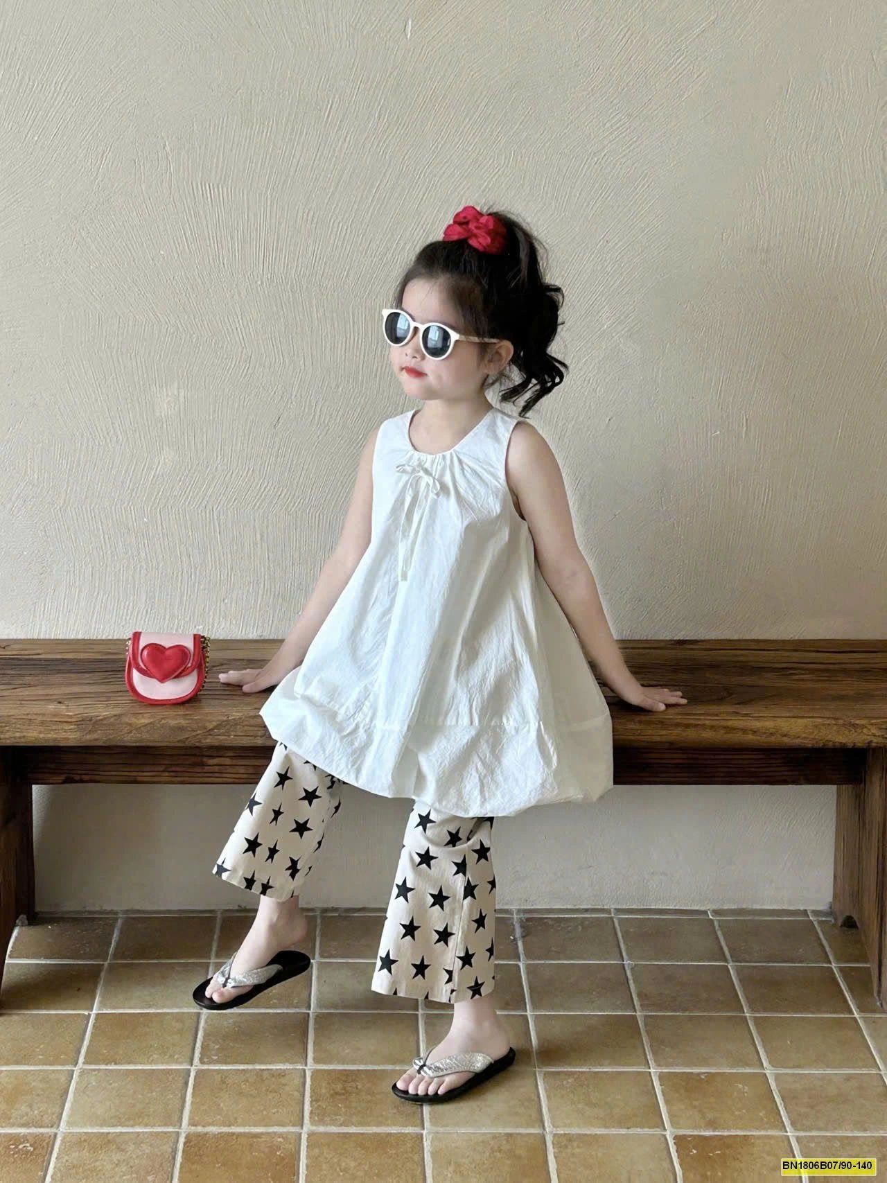 SET ÁO SÁT NÁCH MIX QUẦN ỐNG LOE BÉ GÁI