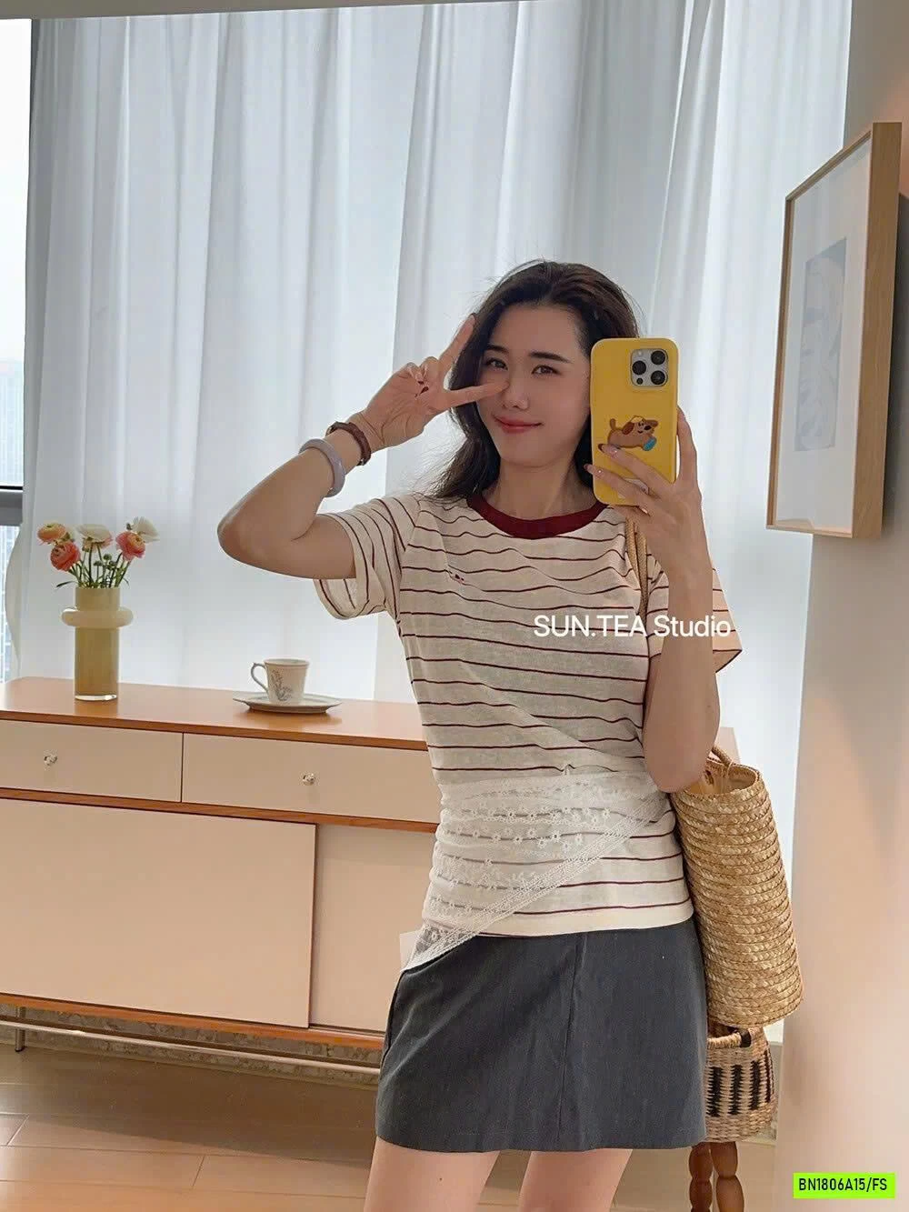 ÁO THUN XƯỚC KẺ NGANG SUNTEA