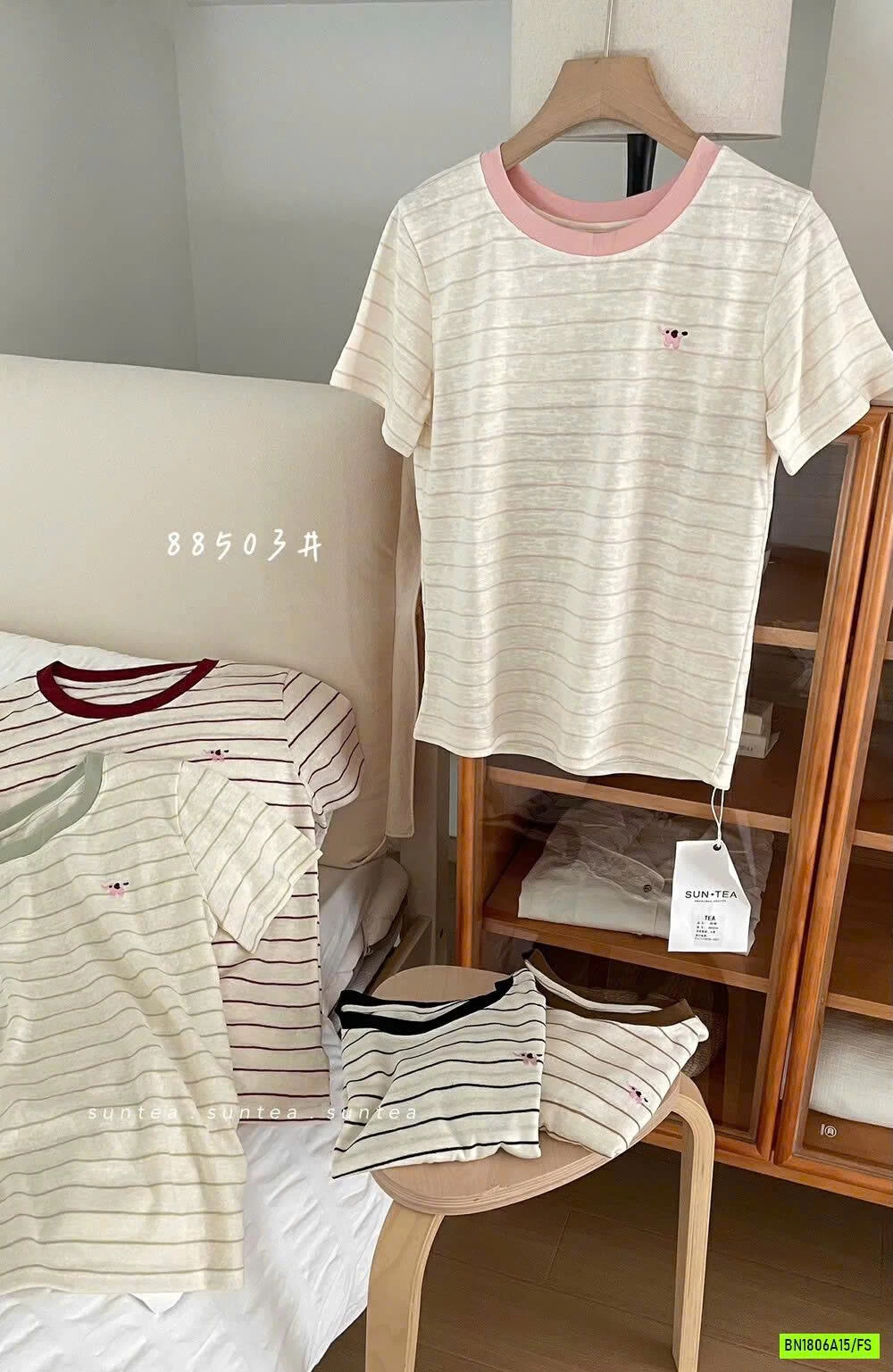 ÁO THUN XƯỚC KẺ NGANG SUNTEA