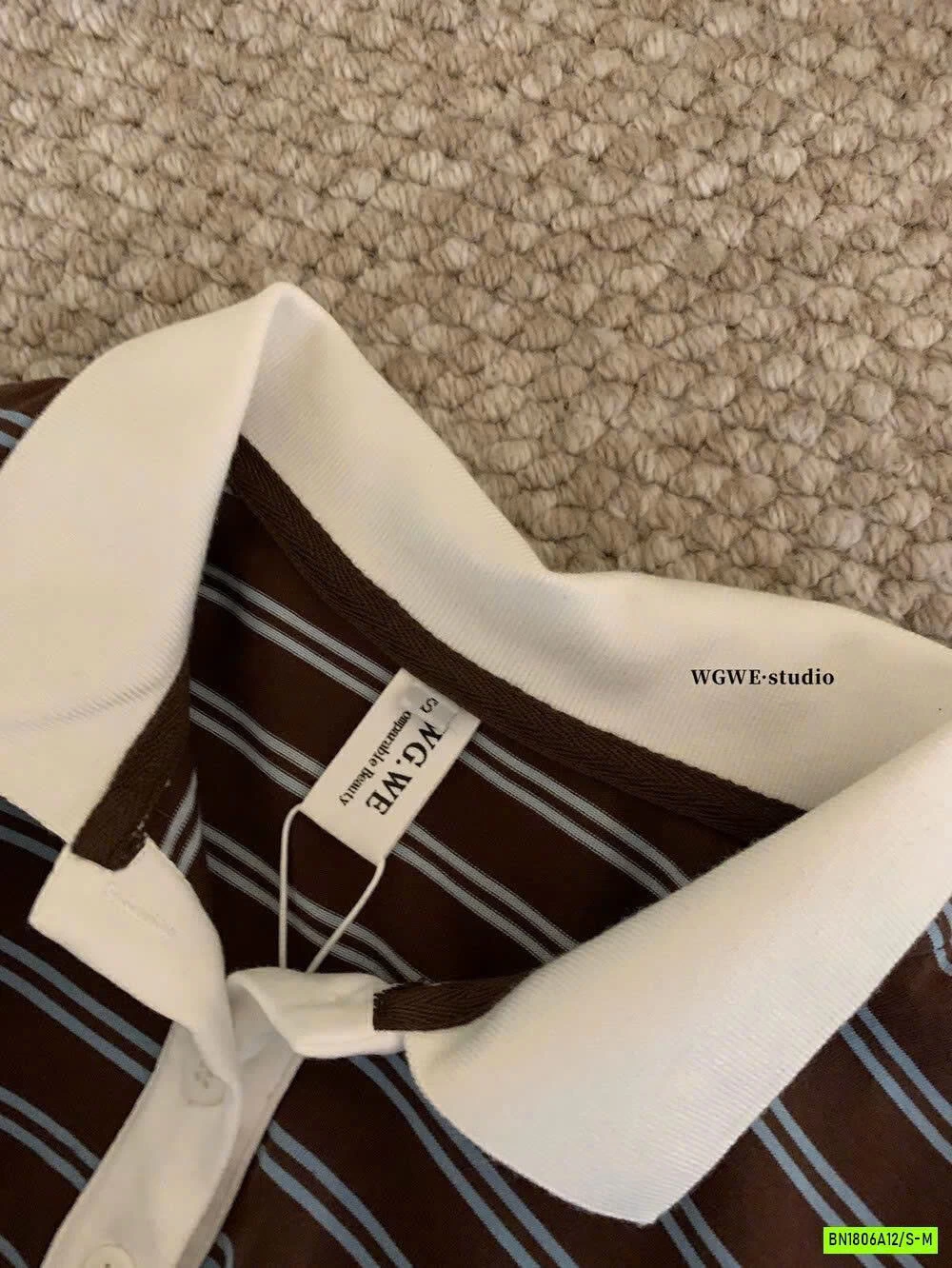 POLO KẺ NGANG PHỐI MÀU CỔ WGWE