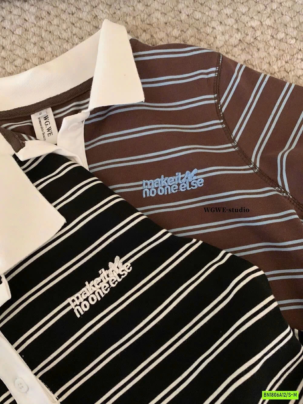 POLO KẺ NGANG PHỐI MÀU CỔ WGWE