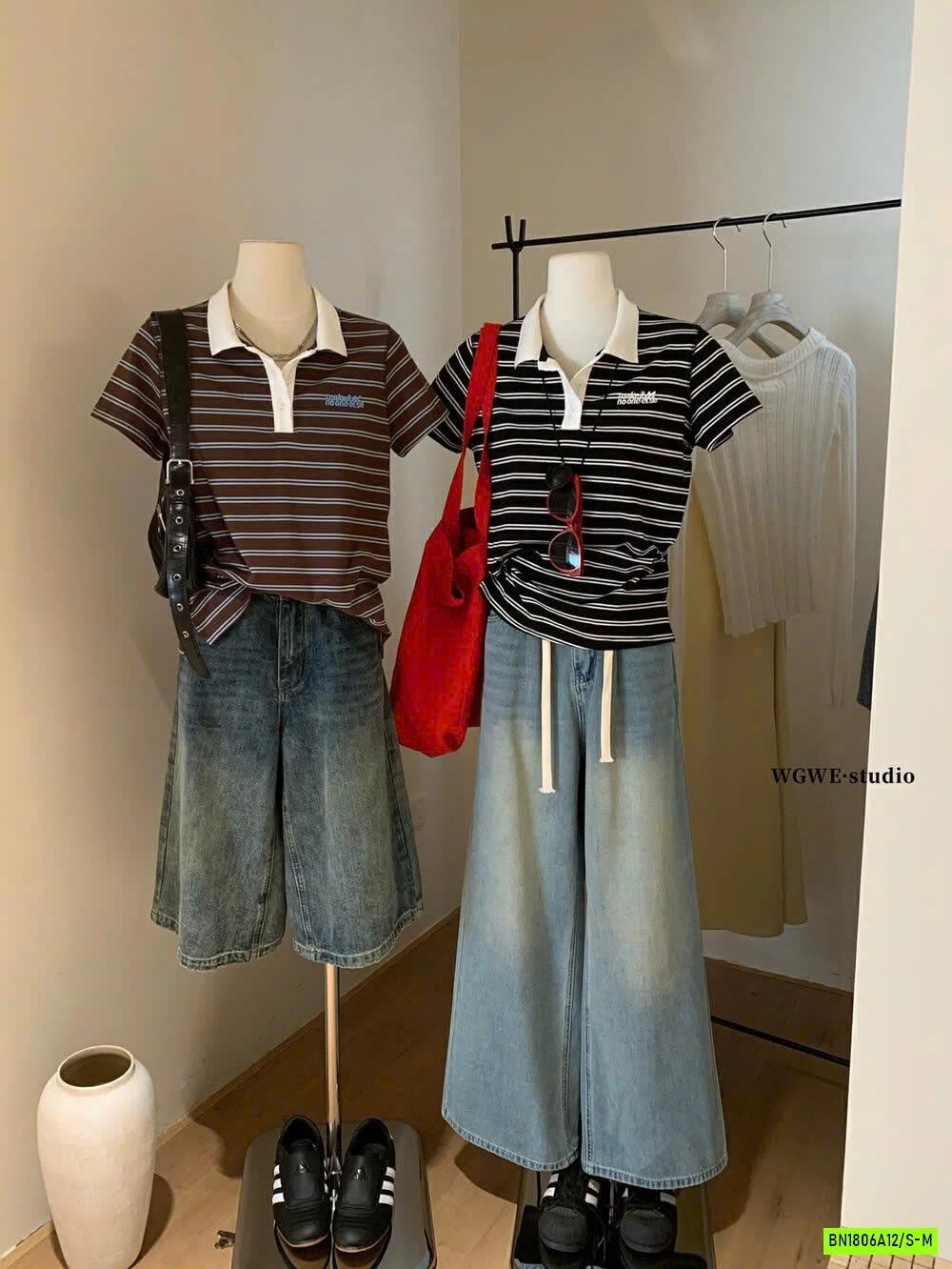 POLO KẺ NGANG PHỐI MÀU CỔ WGWE