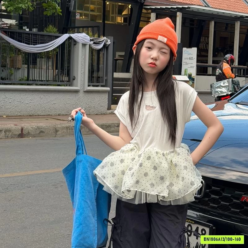 ÁO THUN PHỐI VOAN BỒNG BÀNH BÈO