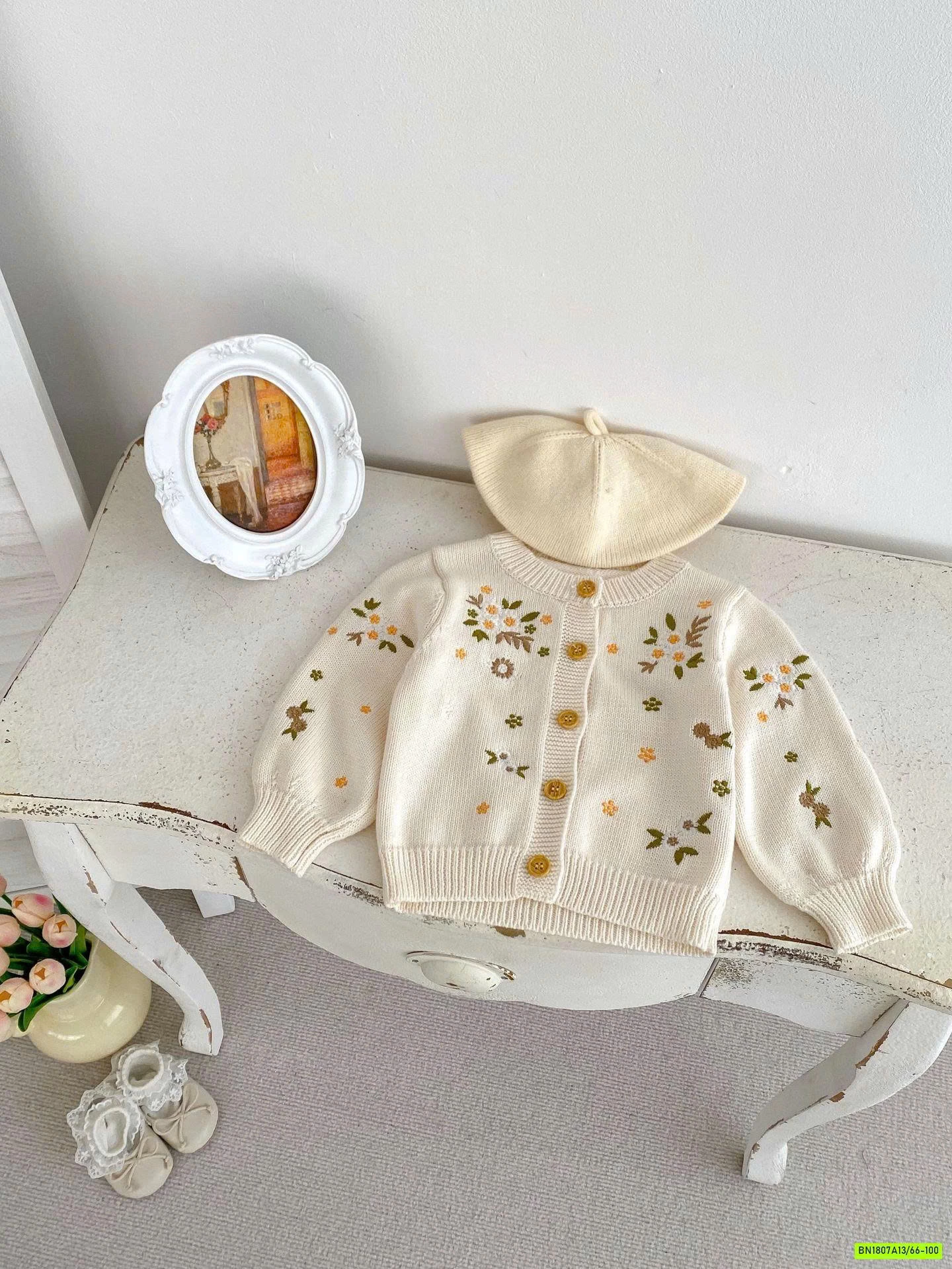 KHOÁC LEN THÊU HOA SZ NHÍ