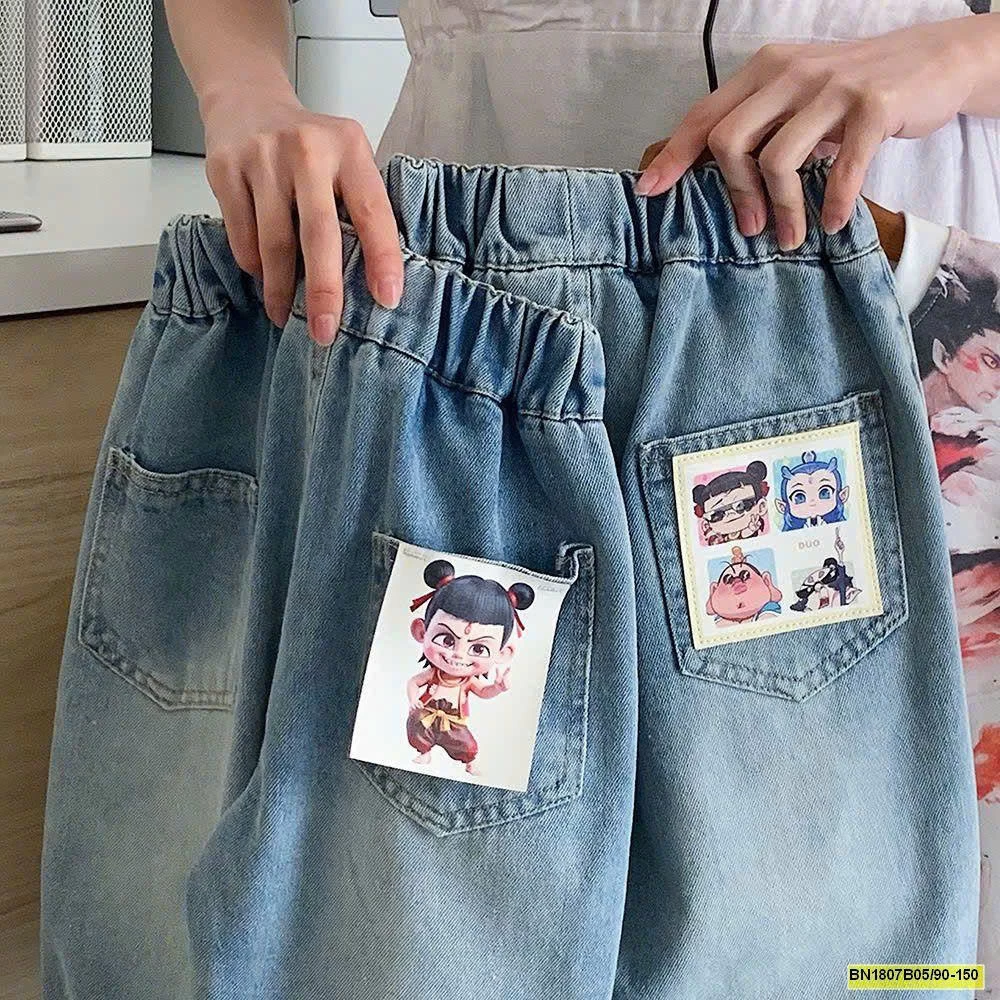 QUẦN JEAN TÚI HOẠT HÌNH HÃNG MUYEKIDS