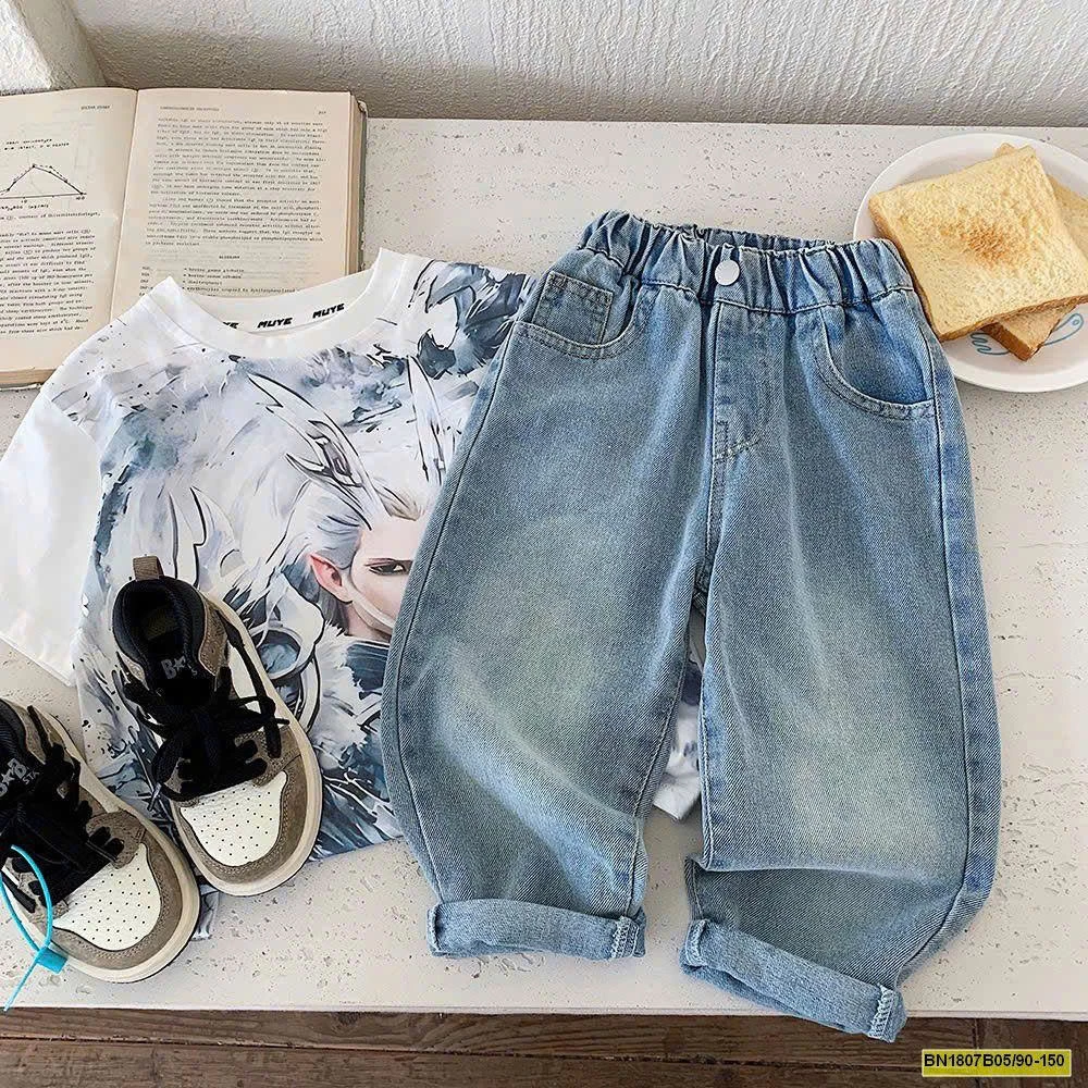 QUẦN JEAN TÚI HOẠT HÌNH HÃNG MUYEKIDS