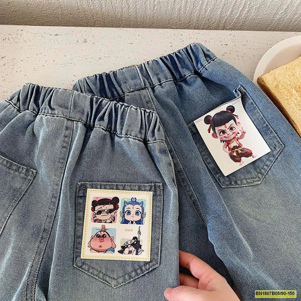 QUẦN JEAN TÚI HOẠT HÌNH HÃNG MUYEKIDS