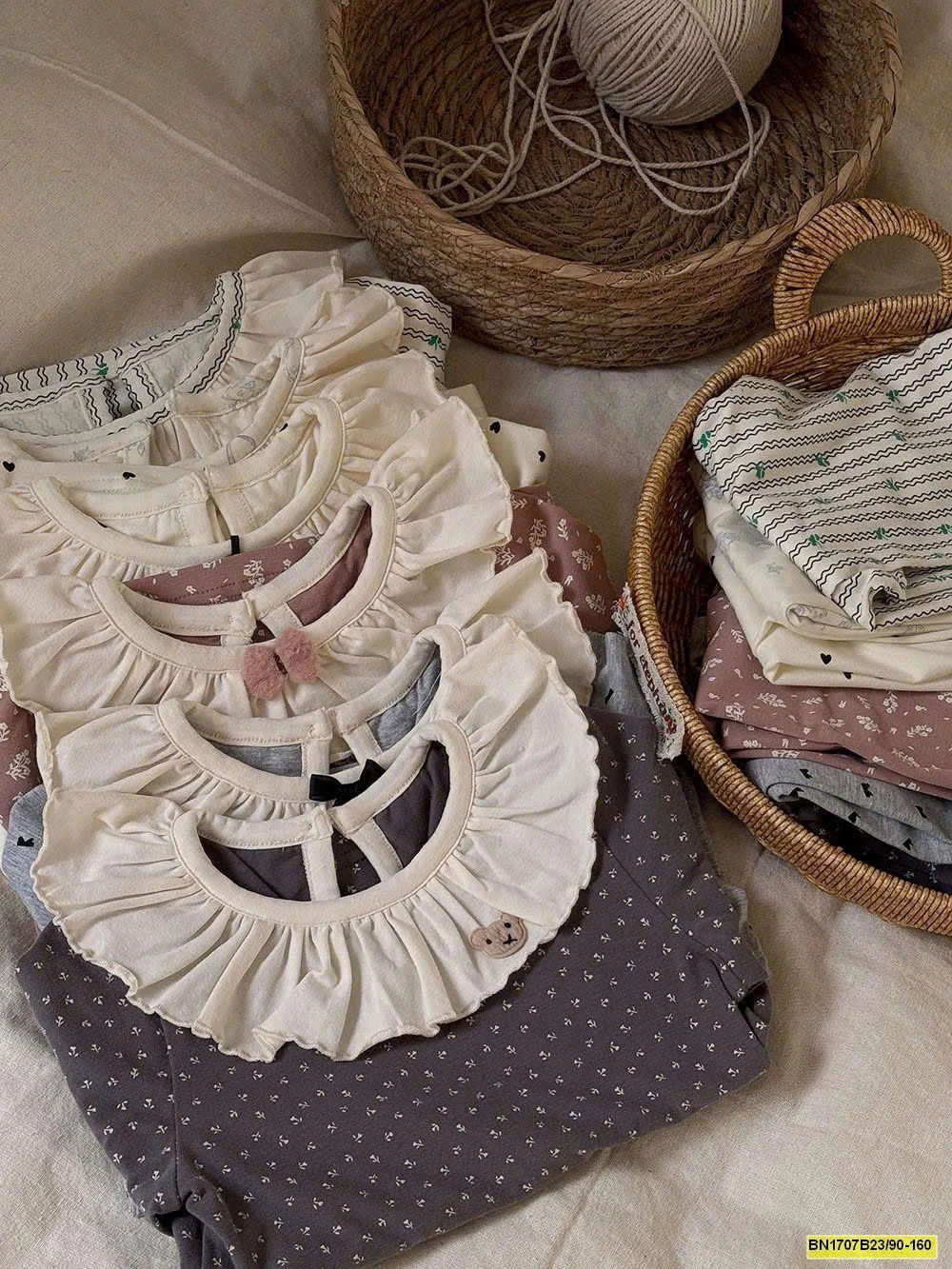 BỘ NGỦ THU ĐÔNG CỔ SEN CHO BÉ GÁI