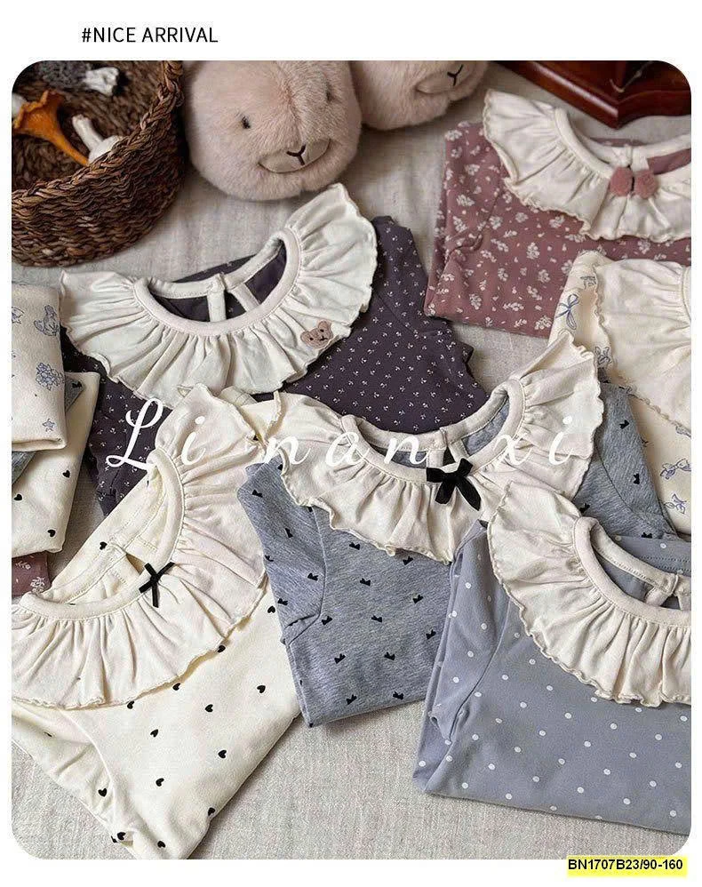 BỘ NGỦ THU ĐÔNG CỔ SEN CHO BÉ GÁI