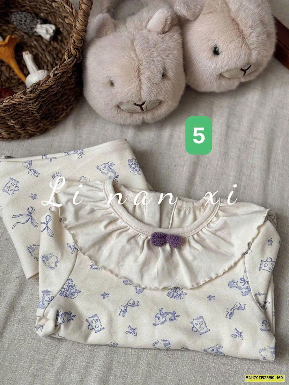 BỘ NGỦ THU ĐÔNG CỔ SEN CHO BÉ GÁI