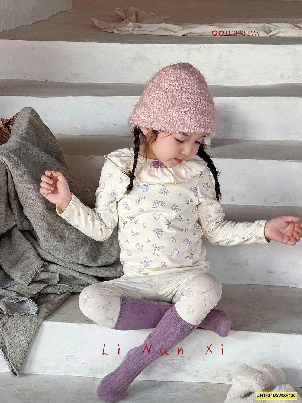 BỘ NGỦ THU ĐÔNG CỔ SEN CHO BÉ GÁI