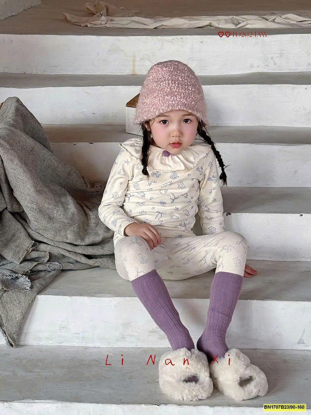 BỘ NGỦ THU ĐÔNG CỔ SEN CHO BÉ GÁI