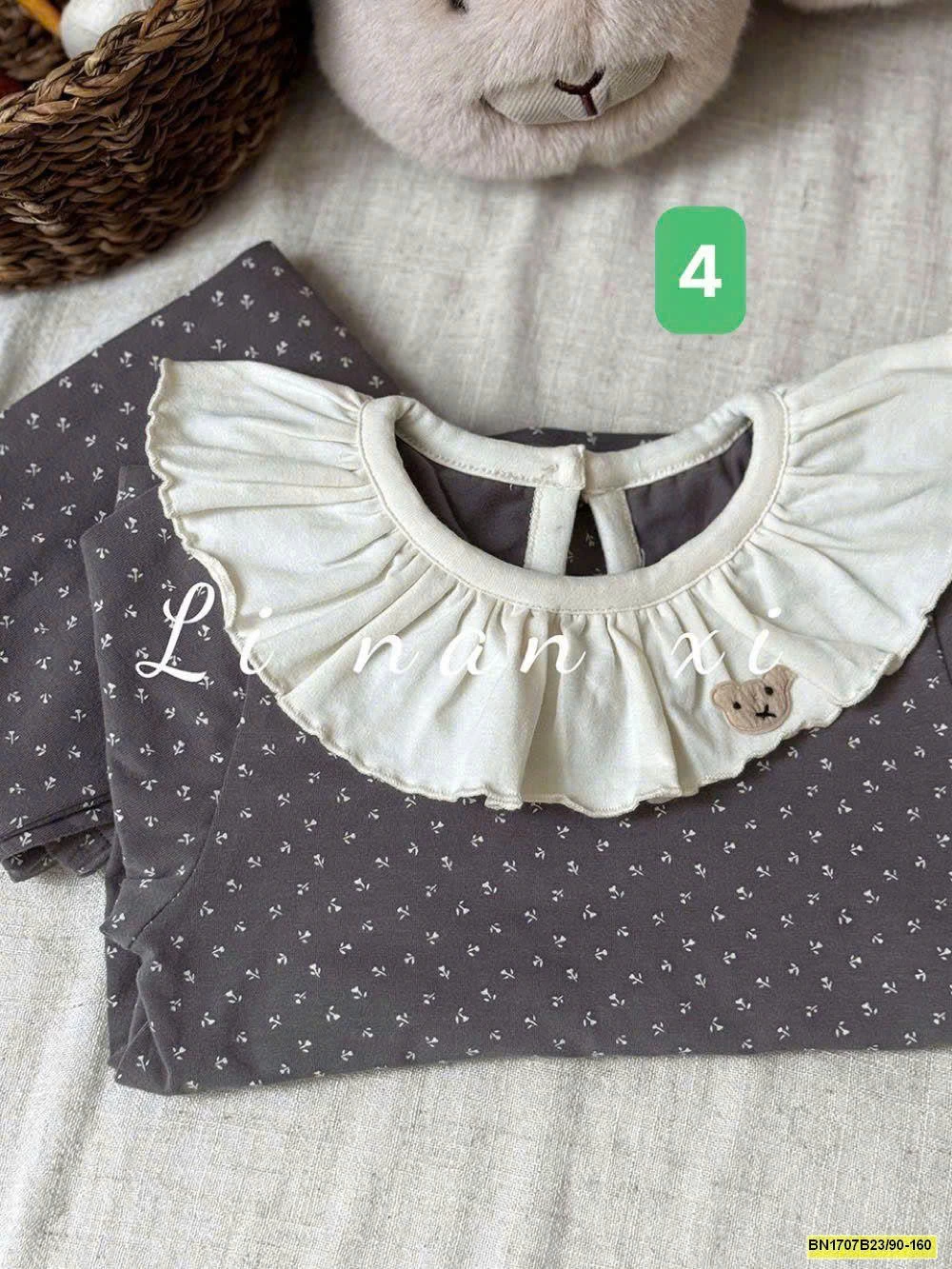 BỘ NGỦ THU ĐÔNG CỔ SEN CHO BÉ GÁI