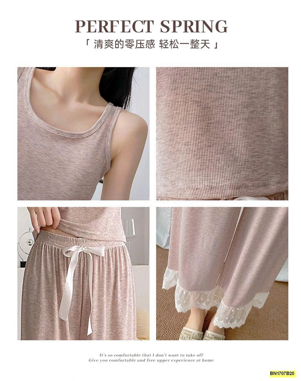 BỘ NGỦ ÁO 2 DÂY+QUẦN DÀI