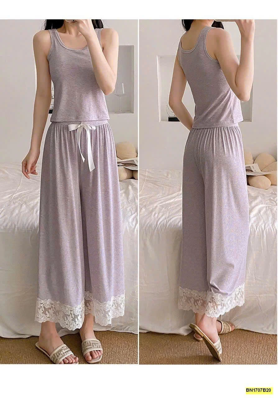 BỘ NGỦ ÁO 2 DÂY+QUẦN DÀI